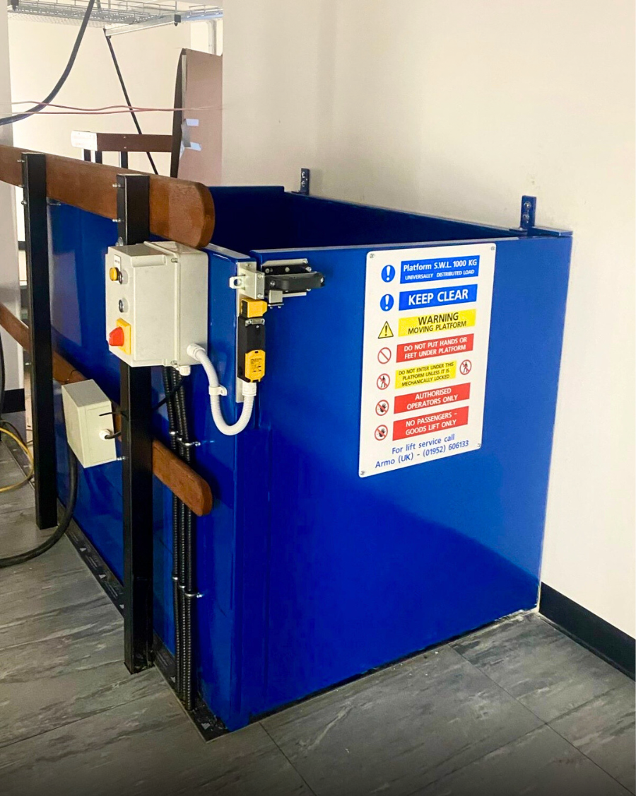 Floor Mounted, Low Profile Goods Lift Installation Completed in London