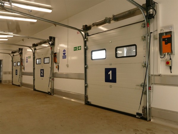 Insulated Sectional Overhead Doors installed in one of the UK Premium Producers of Savoury Products