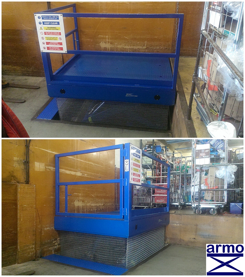 A Leading High Street Chain in Portsmouth ask Armo to manufacture and install a Goods Lifting Table