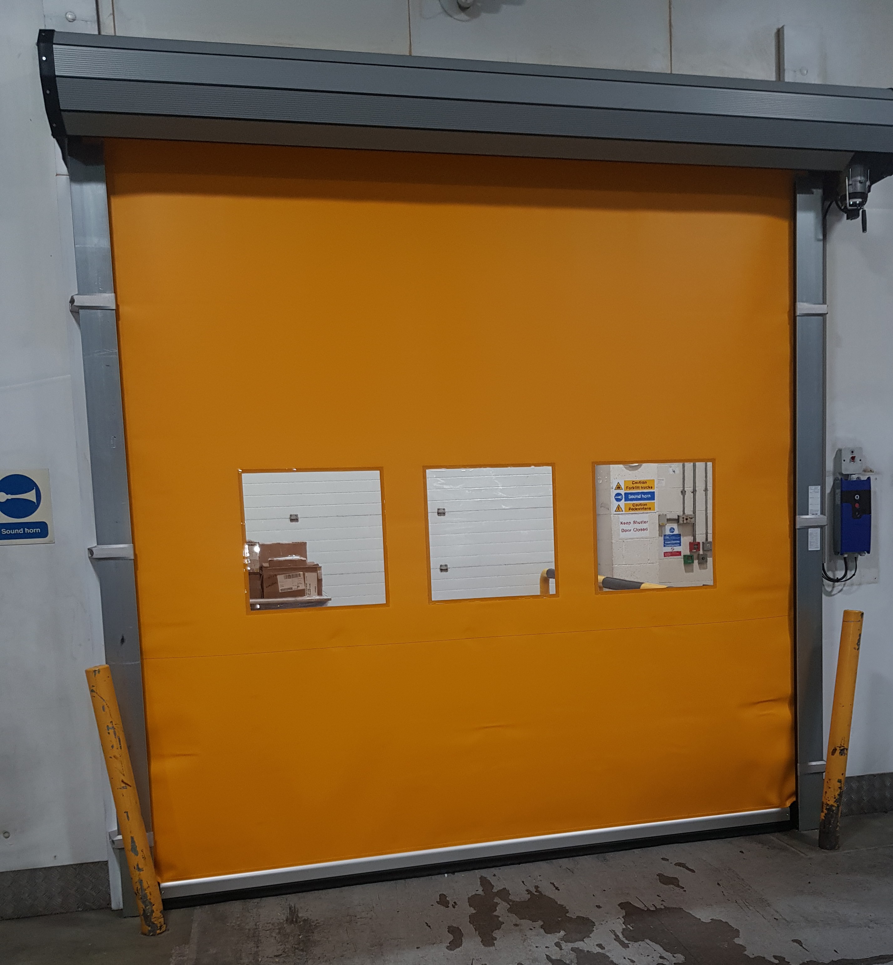High Speed Door installed in Leicester for 24 hours operating Food Manufacturing Facility.